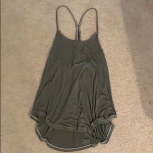 American Eagle forest green flow tank top